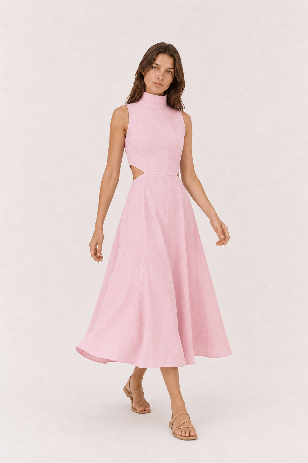 Cala High-Neck Slit Dress — Laila collection