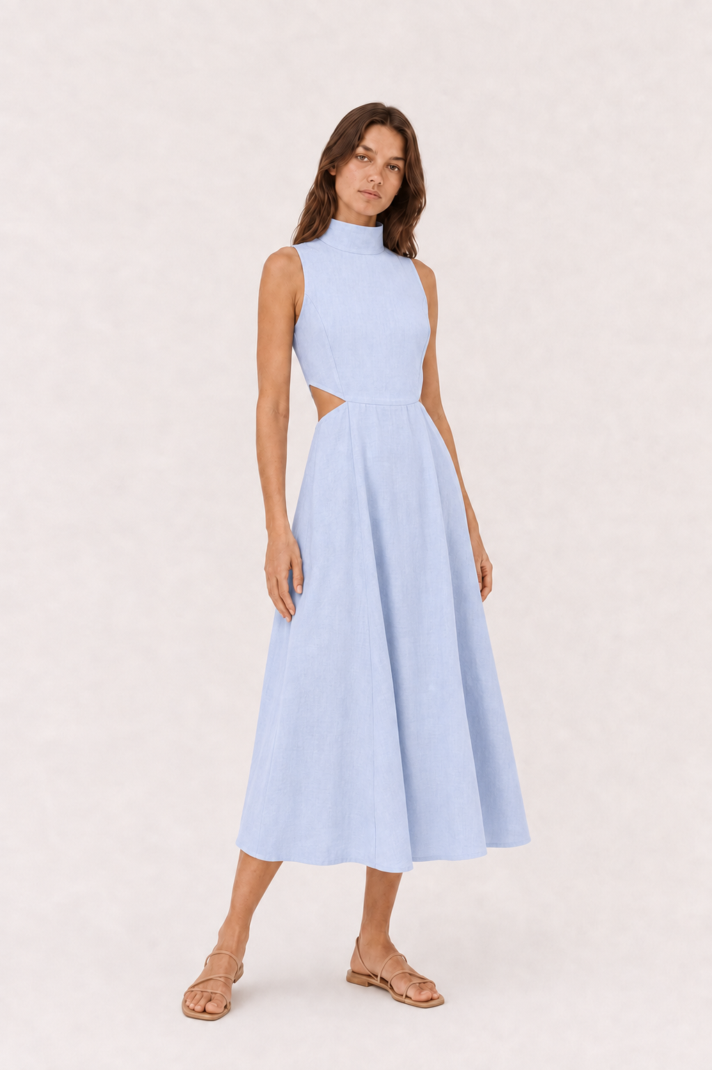 Cala High-Neck Slit Dress — Laila collection