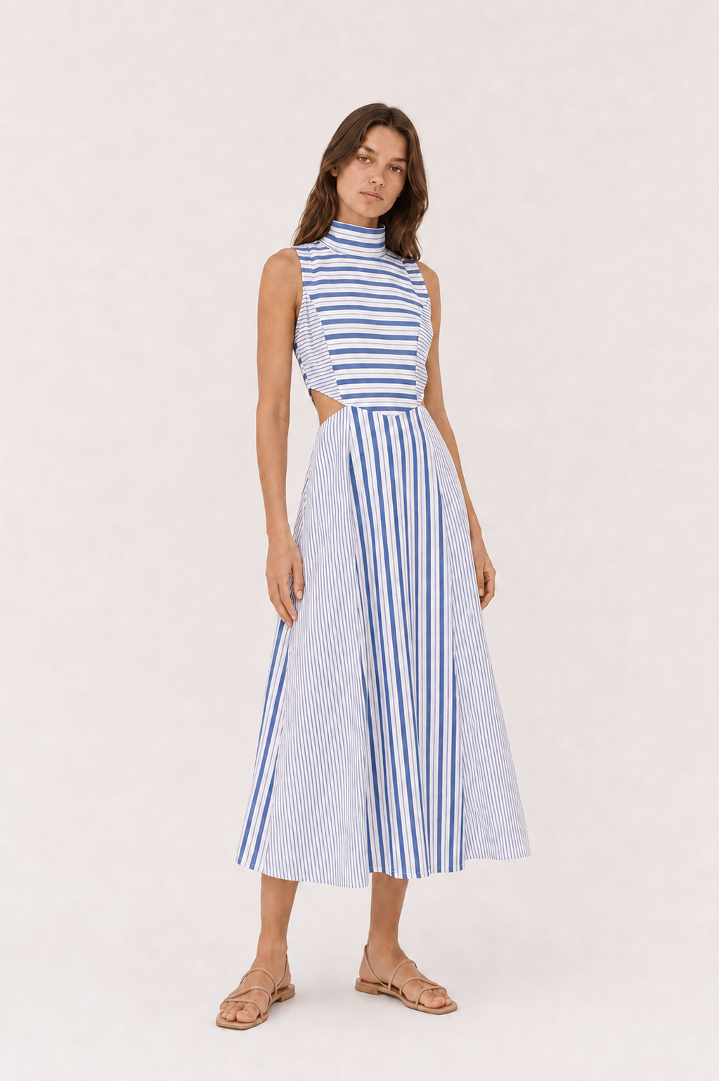 Cala High-Neck Slit Dress — Laila collection