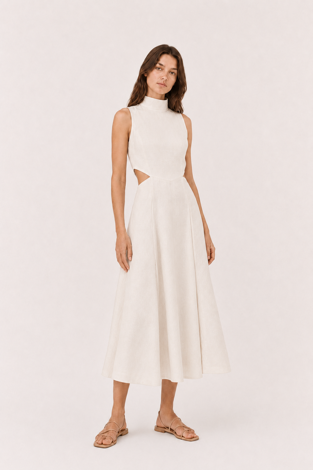 Cala High-Neck Slit Dress — Laila collection
