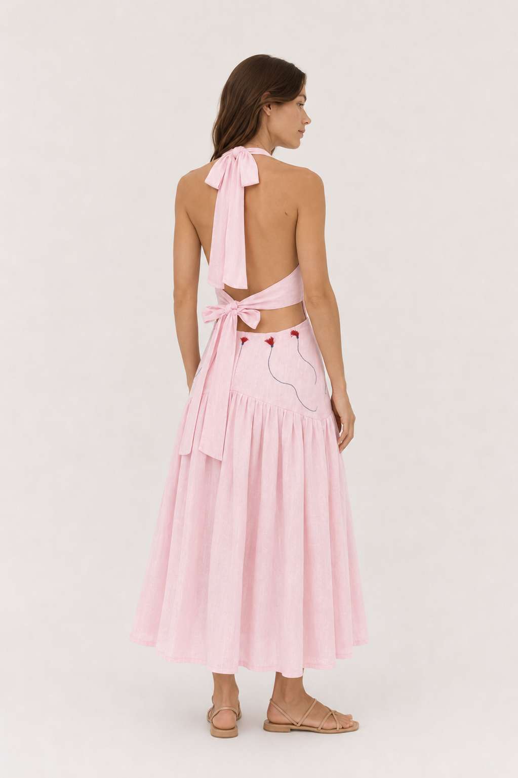 Amapola Embroidered Halter Dress — Laila collection