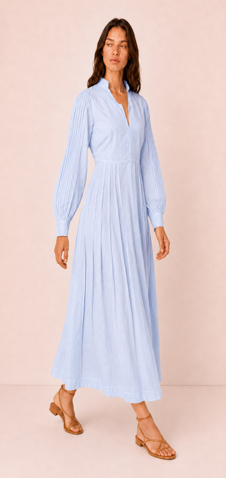 Alisios Pleated Midi Dress — Laila collection