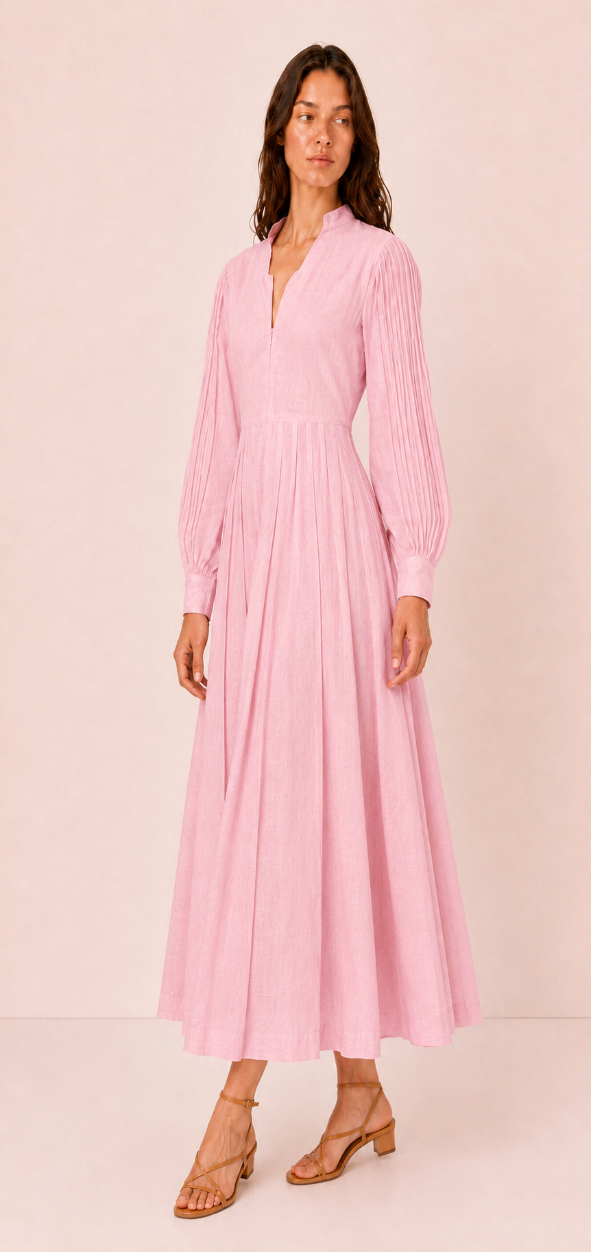 Alisios Pleated Midi Dress — Laila collection