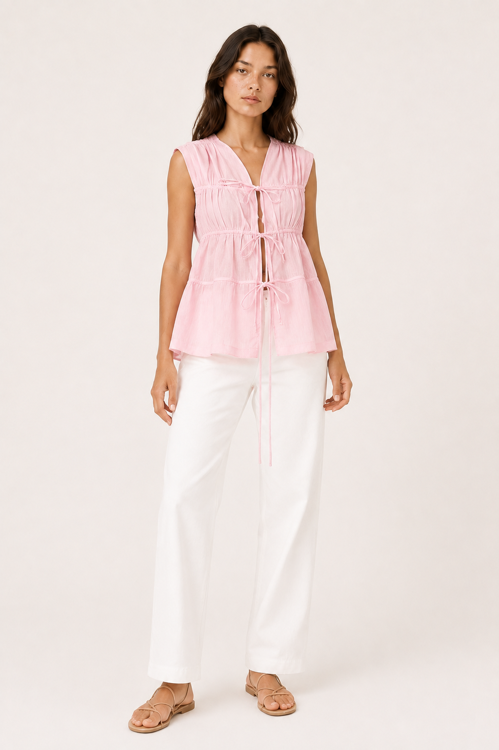 Arena Tie-Front Top — Laila collection