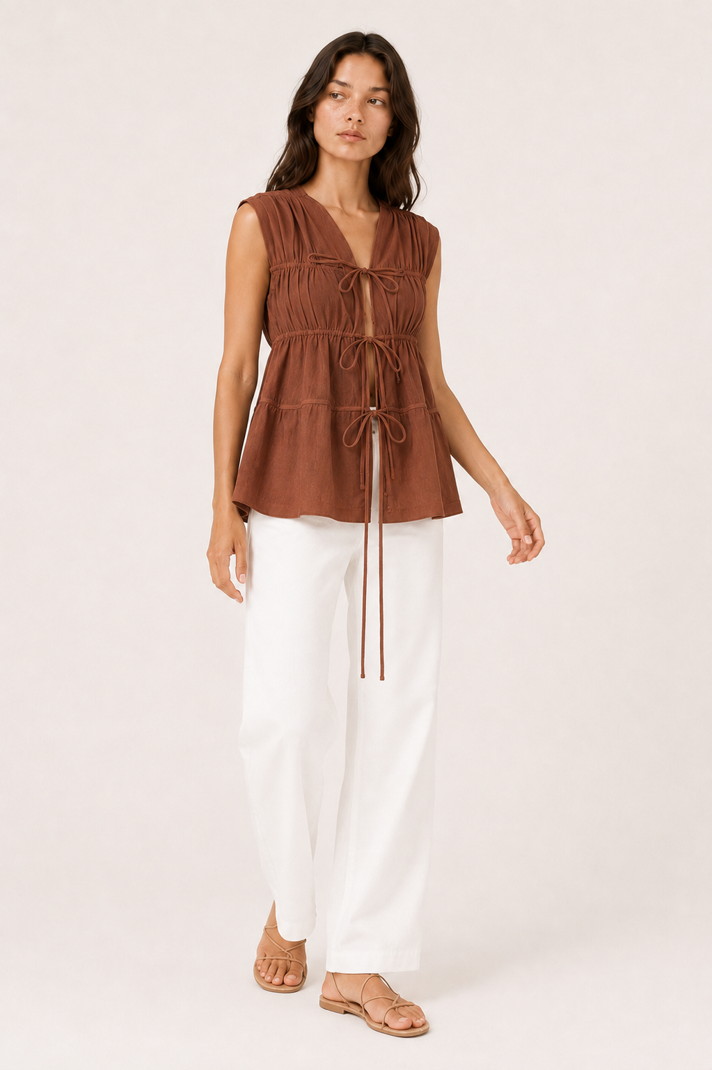 Arena Tie-Front Top — Laila collection