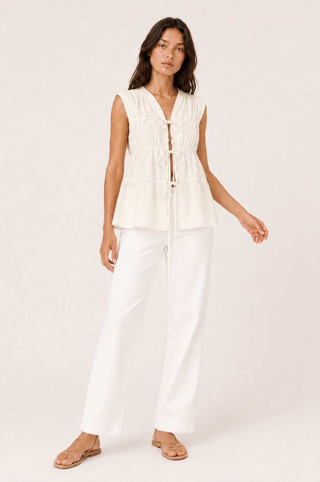 Arena Tie-Front Top — Laila collection