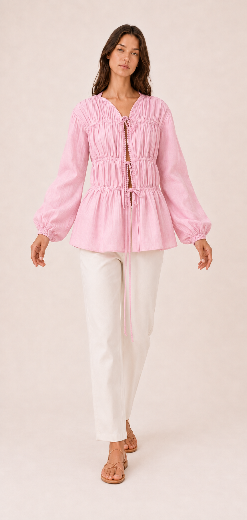 Viento Volume-Sleeve Blouse — Laila collection