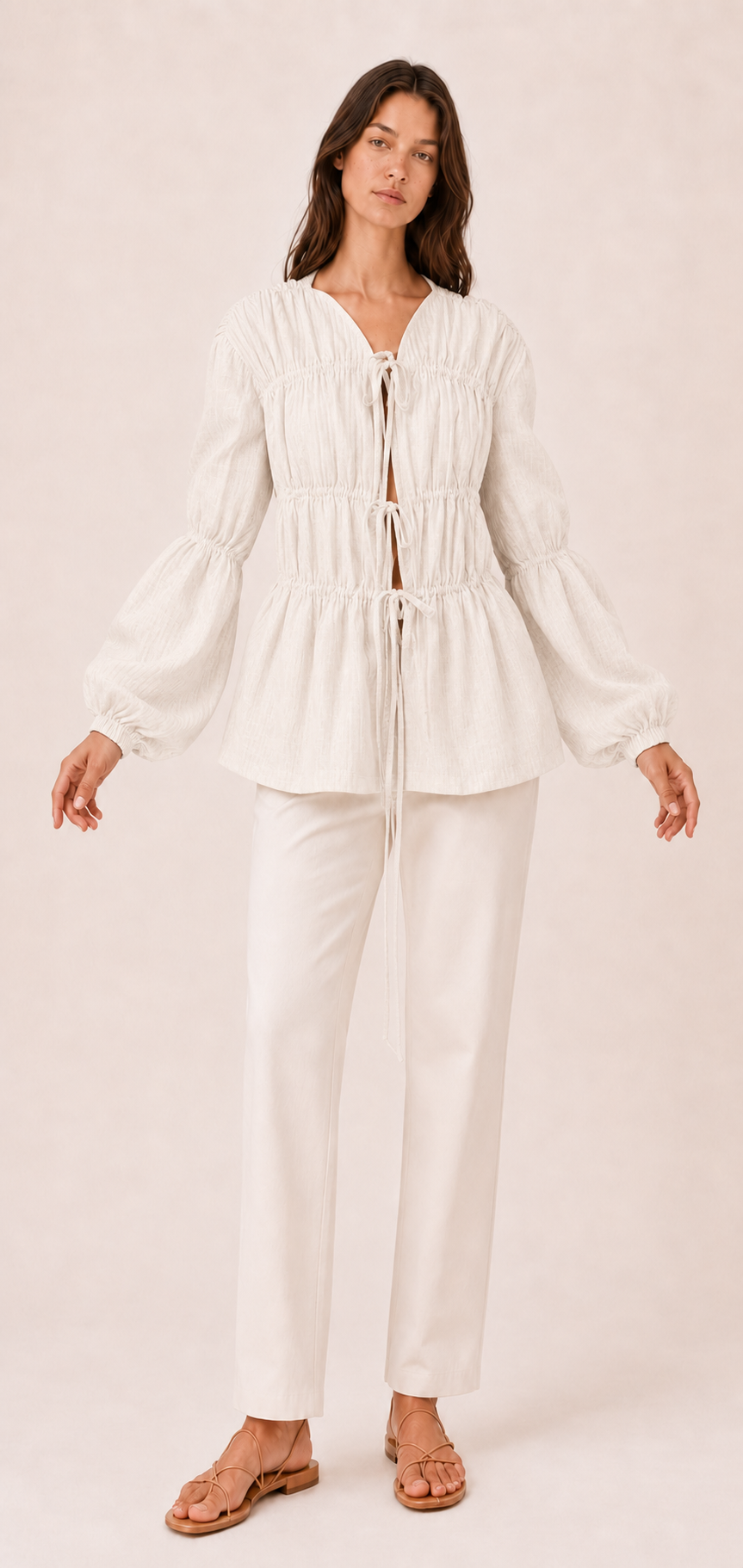 Viento Volume-Sleeve Blouse — Laila collection