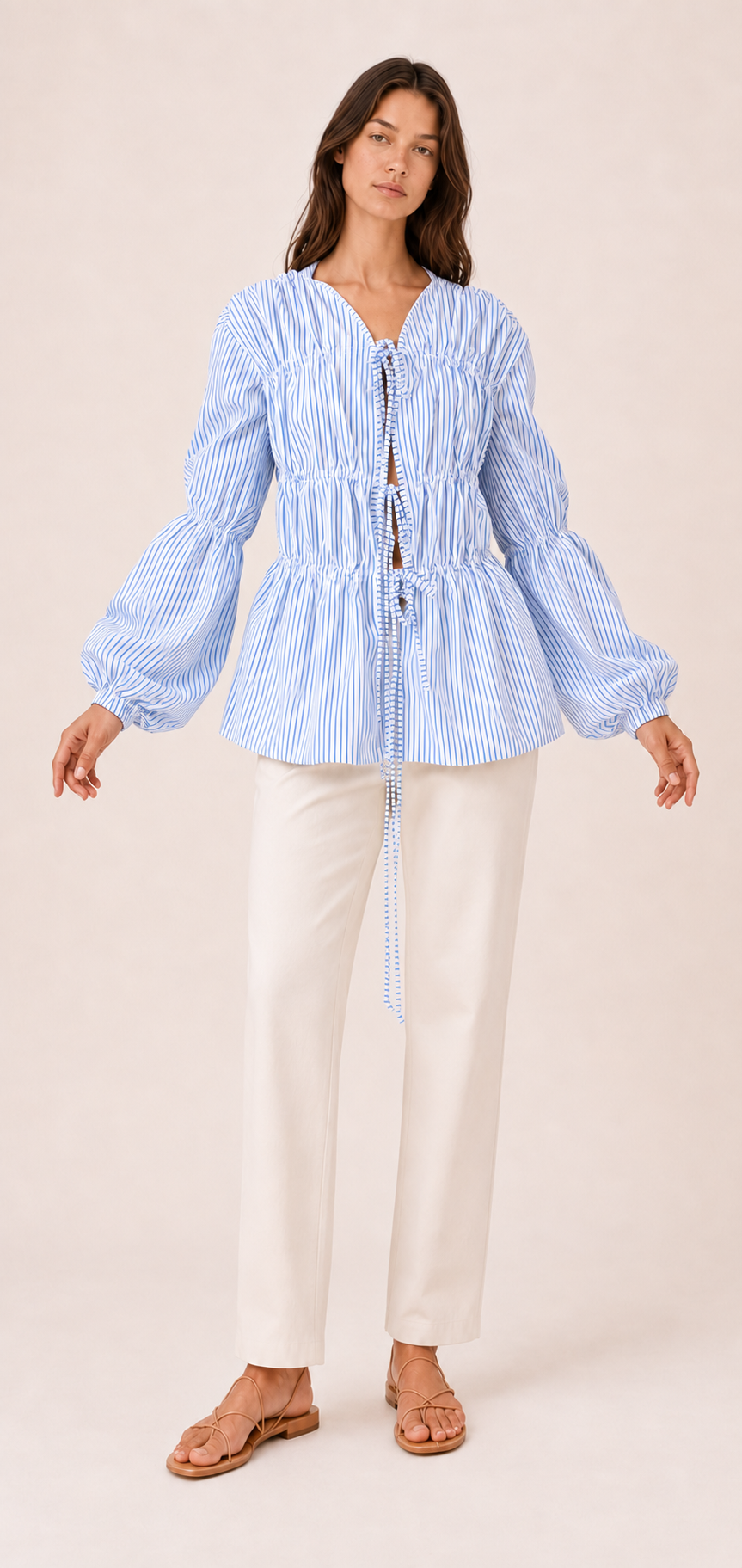 Viento Volume-Sleeve Blouse — Laila collection