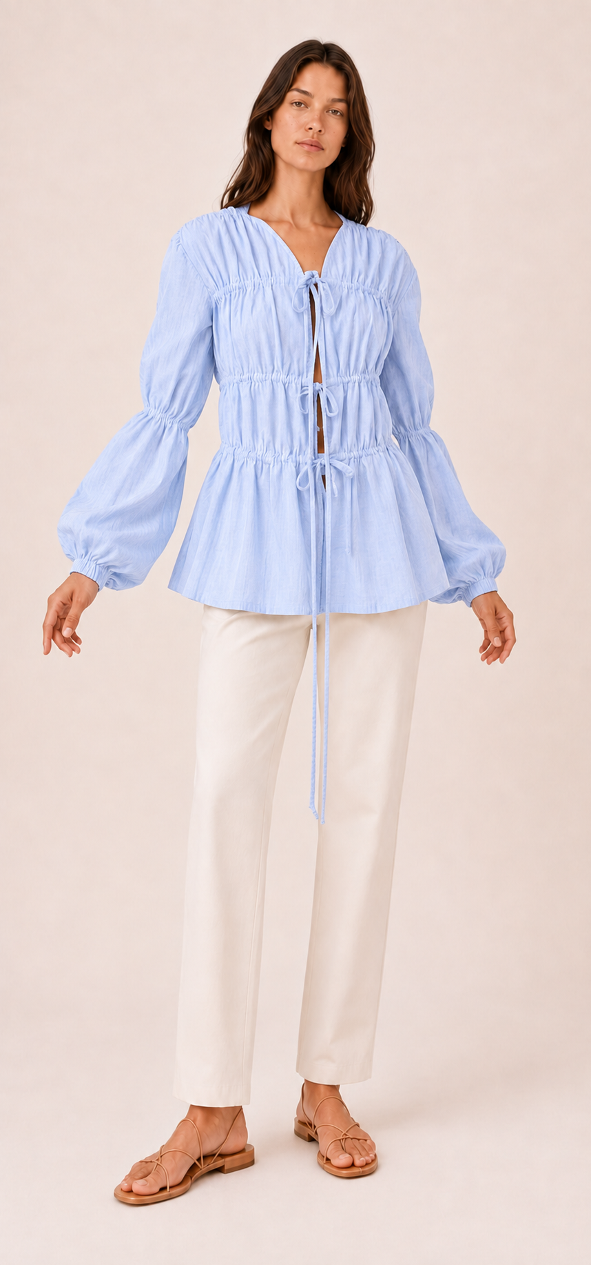 Viento Volume-Sleeve Blouse — Laila collection
