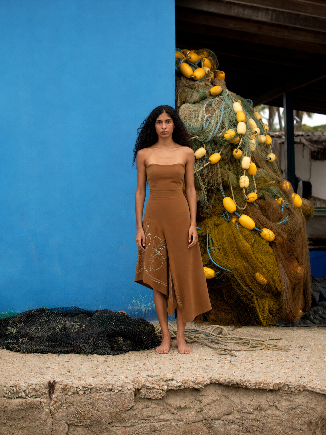Cloud Embroidered Skirt — LAILA editorial campaign