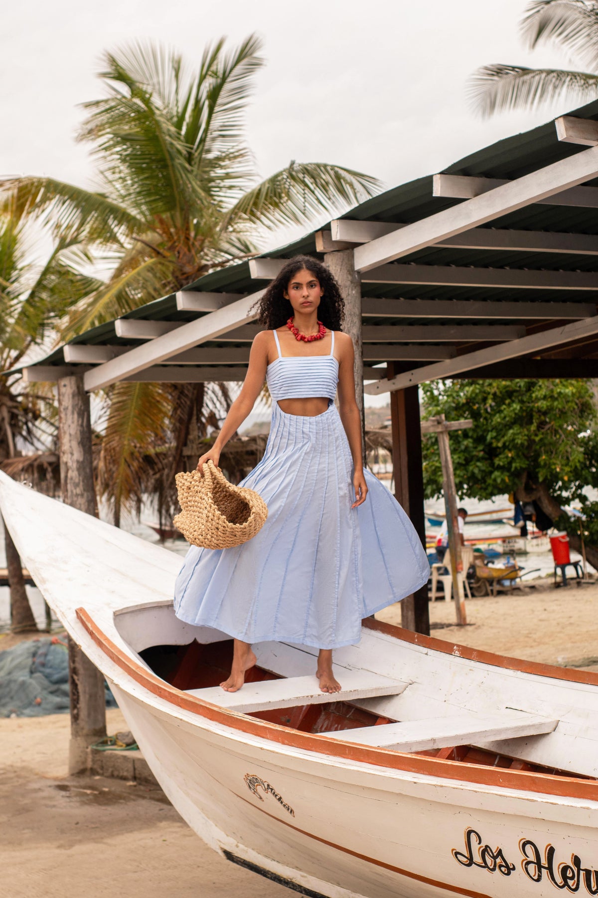 Cayo Cutout Midi Dress — LAILA editorial campaign