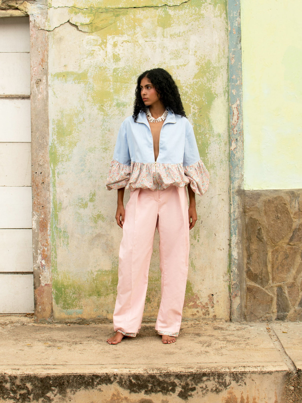 Silvestre Floral Volume Jacket — LAILA editorial campaign