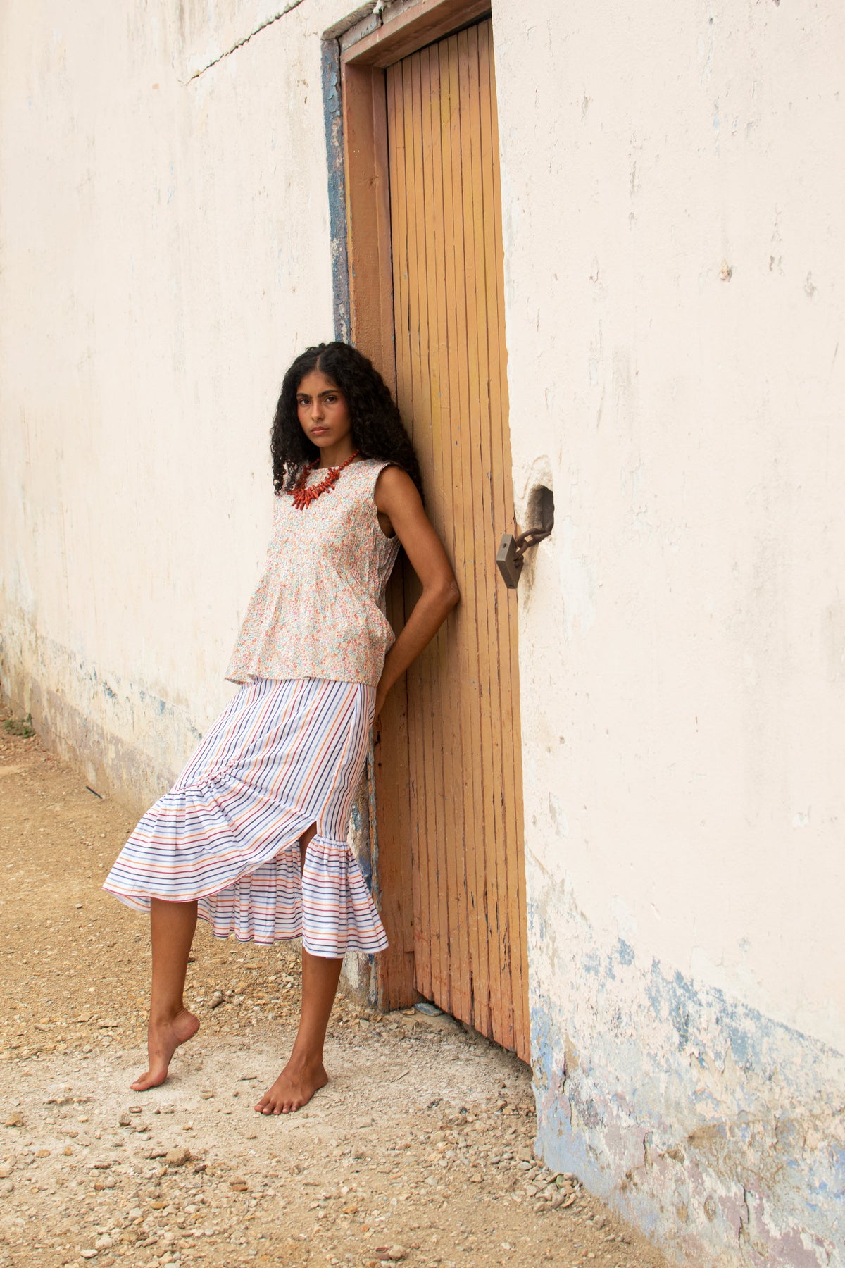 Ensenada Gathered Skirt — LAILA editorial campaign