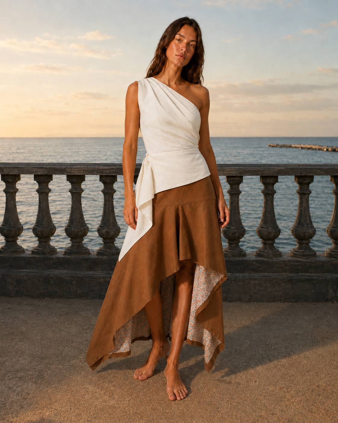 Brisa One-Shoulder Blouse — LAILA editorial campaign